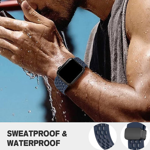 TOZO S3 Smart Watch Bands, Breathable Soft Silicone Sport Band with Magnetic Butterfly Closure Replacement Straps