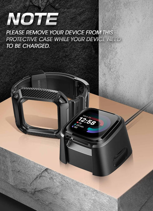 SUPCASE Unicorn Beetle Pro Watch Bands for Fitbit Versa 4 / Fitbit Versa 3 / Fitbit Sense 2/1, Protective Replacement
