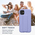 kwmobile 11 Case Compatible with Apple iPhone - Case with Hand Strap and Stand Soft TPU Silicone Coating - Lavender