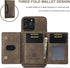 SZHAIYU 2 in 1 Detachable Back Cover Wallet Case for iPhone 13 Pro Max, Slim Leather Pocket, 6.7'' (Coffee)