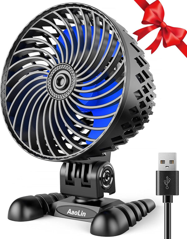 USB Desktop Small Fan - Stepless Speed Adjustment Portable Mini Fan, Quiet Powerful Airflow for Office Home