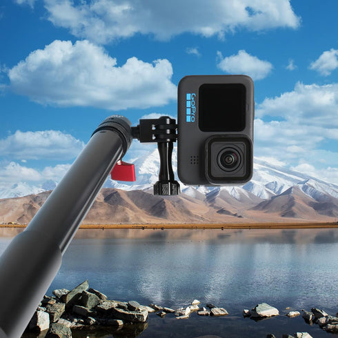 HSU Cold Shoe Mount Adapter - Aluminum 1/4”-20 Screw Hole 360° Rotation Tripod Mount for GoPro Hero