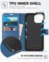 TUCCH iPhone 13 Wallet Case 5G, Lake Blue, Magnetic Folio, RFID Blocking, TPU Interior, Flip Cover, 6.1" Compatible.