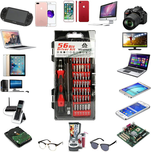 62 in 1 Precision Screwdriver Set - Computer Repair Tool Kit with Extra Magnetic Specialty Steel Multi Bit