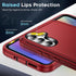 LeYi Samsung A54 5G Case with 2 PCS Screen Protector, Heavy Duty 3 in 1 Military Grade Shockproof Cover (Red+Black)