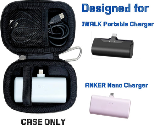 Carry Case Compatible with iWALK Portable Charger Power Bank,for Anker 621 Nano Mini Power Bank (Case Only)
