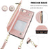 Bocasal Crossbody Wallet Case for iPhone SE 2022/SE 2020/7/8, Shockproof Purse Cover with Card Holder, Rose Gold