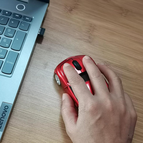 Wireless Car Mouse, Cool Car Shape 2.4Ghz Mouse for Laptop, PC, Mac (Red)