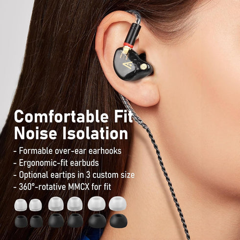 Vibes 202 Wired Earbuds - HiFi in Ear Monitor Headphones with Professional Noise Isolating Sound