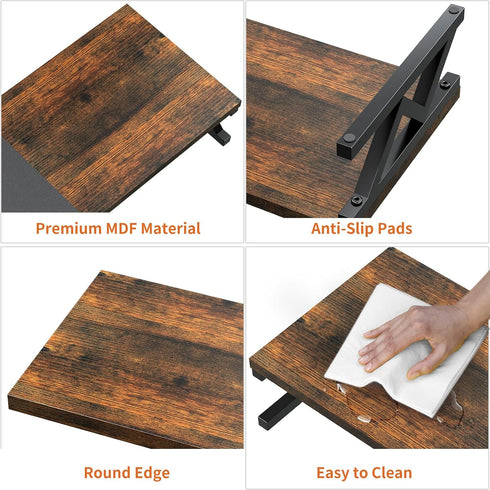 2 Dual Monitor Stand Riser, Large Wood Monitor Riser for Monitors, Monitor Lift with Storage for Desk, Sturdy