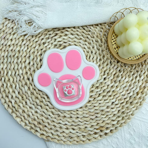SYA ZOMOPLUS Cute Cat Paw Keycap, Squishy Cat Toes Custom Keycap for Mechanical Keyboard (White Pink)