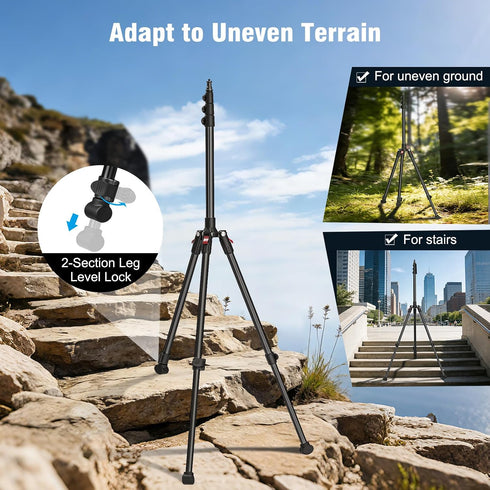 JUBOR 17.776.8" 1/4" 6.6lb, Photography Light Stand, Adjustable Aluminum Tripod Light Stands with Thread, Max Load