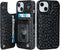 HAOPINSH Wallet Case for iPhone 13/14 with Card Holder, Black Leopard Cheetah Pattern Back Flip Case PU Leather