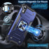 Anqrp Designed for iPhone XR Case, Military Grade Protective Phone Case Cover with Rotatable Metal Ring Kickstand,