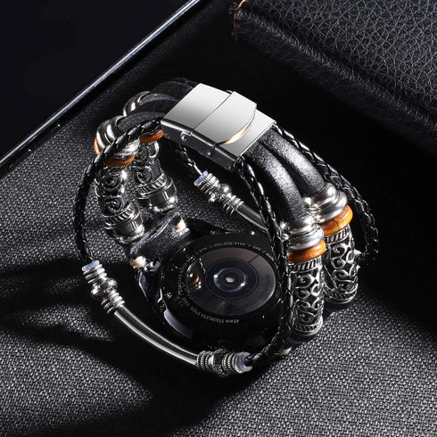 Bands Compatible with Garmin Venu 2/Venu 3/Vivoactive 4 45mm/Samsung Galaxy Watch 3 45mm/Gear S3, 22mm Leather Vintage