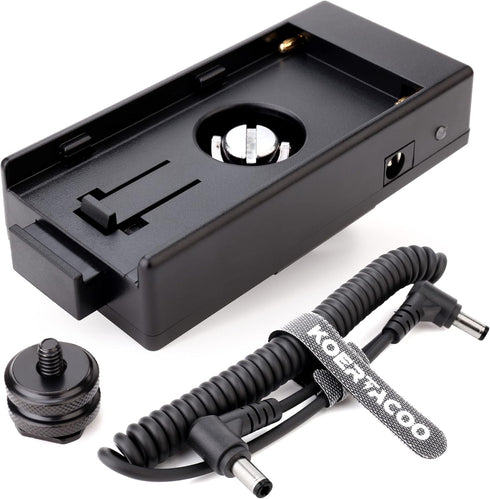KOERTACOO NP-F Battery Adapter Plate with Two DC 7.4V Output to Power DSLR