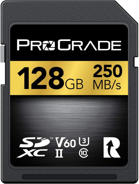Prograde Digital SD UHS-II 128GB Card V60 - Up to 130MB/s Write, 250MB/s Read Speed for Vloggers, Filmmakers