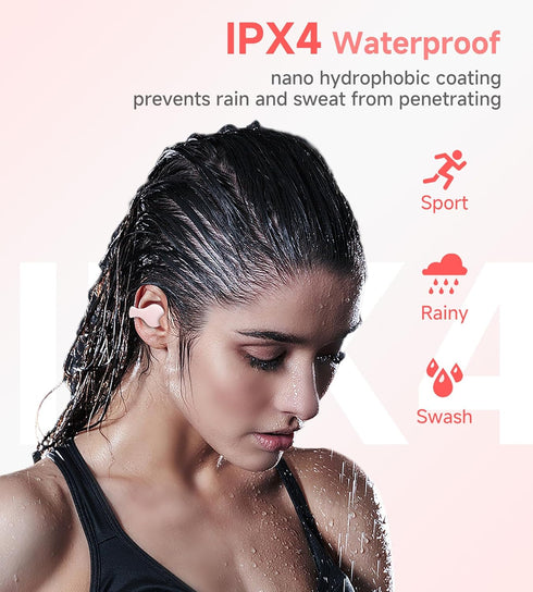 King Lucky i21 Open Ear Clip On Earbuds, Wireless Bluetooth Ear Clip Headphones with Mic, Noise Cancelling, Waterproof