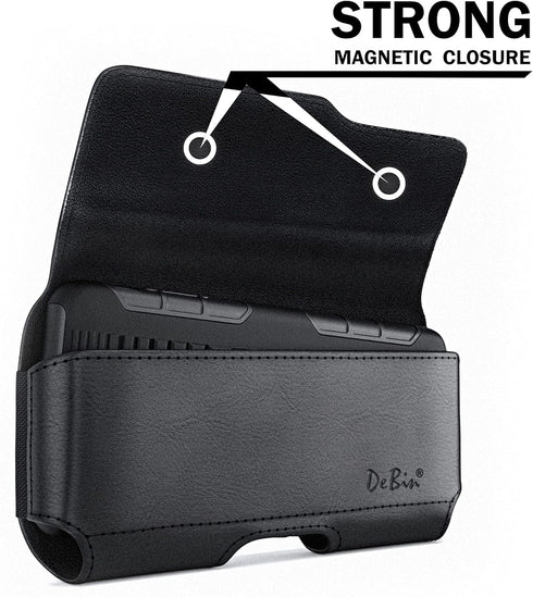 DeBin Holster for iPhone 15, 15 Pro, Galaxy S24, S23, S22, Cell Phone Belt Holder Pouch, Black