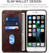 SINIANL iPhone 8 Plus / 7 Plus Leather Wallet Folio Case, Magnetic Closure, Flip Cover, Brown