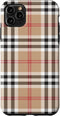 iPhone 11 Pro Max Protective Case by Plaid Check Pattern Co., Heavy Duty Black and White Checkered Tartan Design