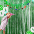 Iridescent Foil Fringe Curtains for Rainforest Jungle Theme Party Supplies, 2 Packs (W) 3.28*(H) 6.56 Ft