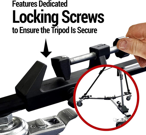 Vidpro PD-1 Professional Tripod Dolly, Heavy Duty with Adjustable Leg Mount, Locking Wheels, Carrying Case