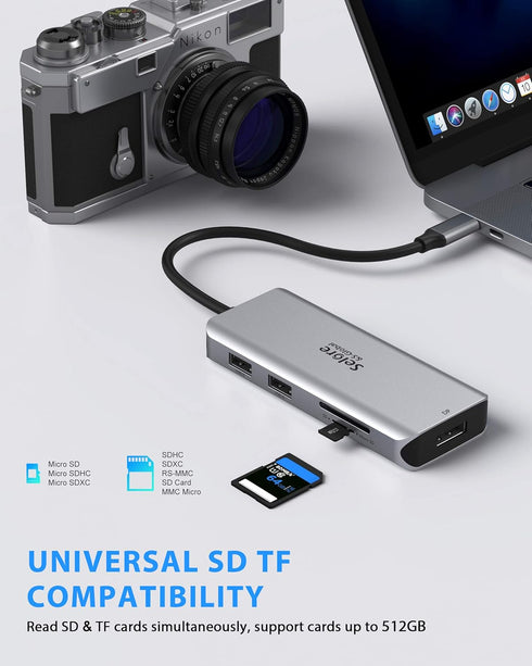 USB C Docking Station Dual Monitor, 9 in 1 Triple Display Docking Station for USB C Thunderbolt 3 Laptops