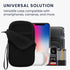Neoprene Phone Pouch Size M - kwmobile 5.5" Universal Cell Sleeve Mobile Bag with Zipper, Wrist Strap - Black