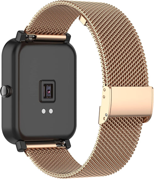 Adjustable Band Compatible with Lyaarka Watch, Metal Mesh Stainless Steel Wristbands Replacement Bands for Smartwatch