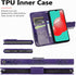 PU Leather Wallet Flip Phone Case with Wrist Strap, Card Slots Holder, Emboss Butterfly Flower Stand Case for Samsung
