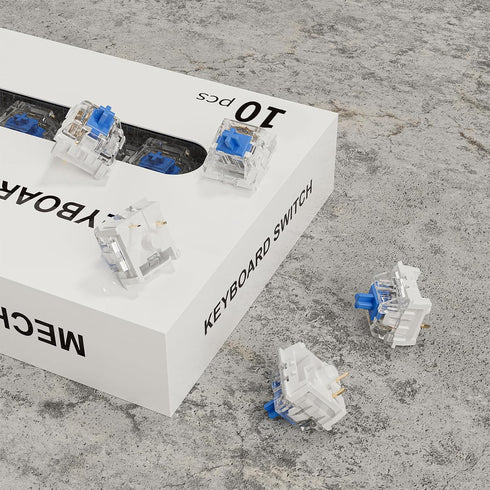 10 3 50gf 3D ZhouWang PCS Blue Switch Pin Pre-Lubricated,Dustproof Clicky Switch,Suitable for clickers for PrintsMX