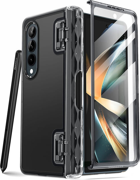 i-Blason Cosmo Series Case for Samsung Galaxy Z Fold 4 with Pen Holder 5G (2022), Frosted Stylish Bumper