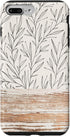 iPhone 7 Plus/8 Plus Boho Rustic Botanical Leaf Pattern Vintage Case (Beige)