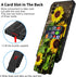 Samsung Galaxy A03s Case with Detachable Card Holder Slot, Heavy Duty Shockproof Cover, Sunflower Plank
