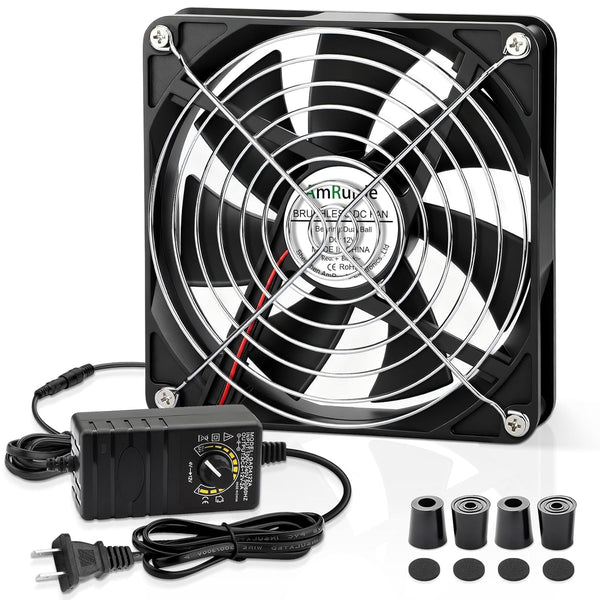 140mm x 25mm Computer Fan with AC Plug 12v dc 110v 240v