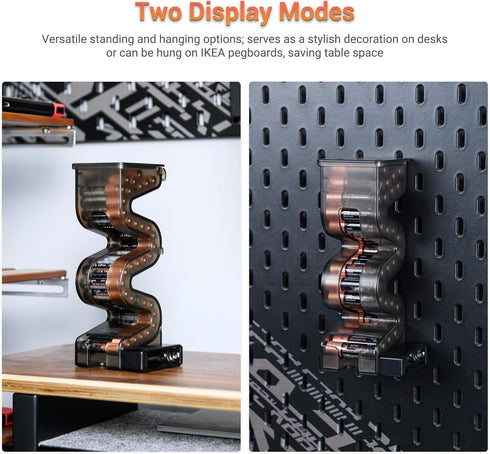 KIWIFOTOS 27 AA Battery Case Holder with Tester, Vertical Battery Organizer Dispenser for Kitchens, Home Offices