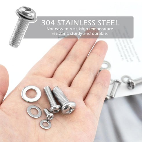Quacc 24 M4 M6 M8 Universal TV Mounting Hardware Kit PCS Stainless Steel Screws Washers for VESA Wall Mount TV