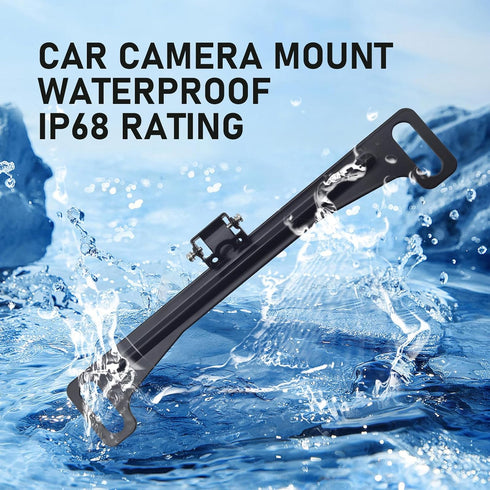 icykale 1 PC Car Rearview Camera License Plate Frame Bracket, Metal Structure Waterproof and Shockproof Camera