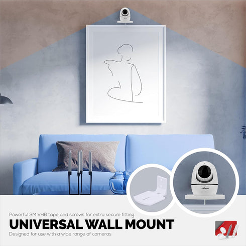 Screwless Wall Mount Small Shelf for Baby Monitors and Security Cameras, Easy Install, No Mess Shelves