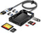 Warrky SD Card Reader 7 in 1, [Dual Connector USB3.0/USB C, 2.5FT Nylon