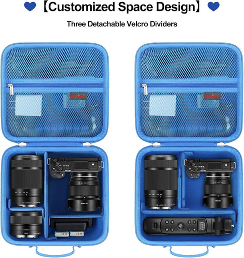 ZV-E10 ZVE10 Elonbo Carrying Case for Sony / II Mirrorless Camera, Portable Digital Camera Hard Travel Bag Storage