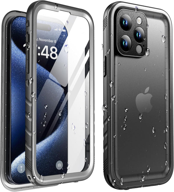 SOKUSIN Waterproof Case for iPhone 15 Pro - Shockproof Drop Proof Dustproof Phone with Built-in Tempered Glass Screen &