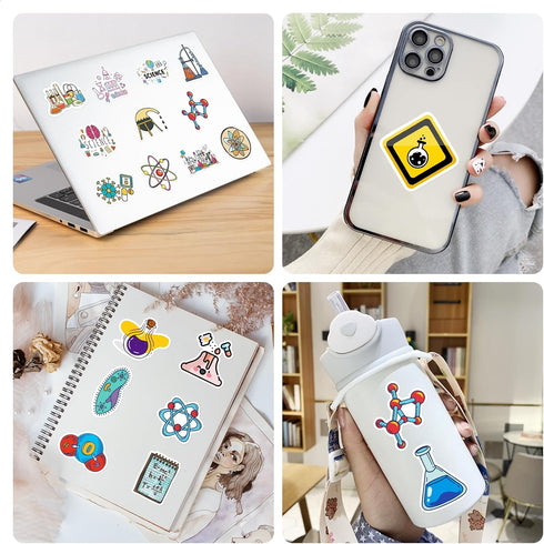 100 PCS Funny Science Laboratory Stickers for Kids, Teens, Adults - Waterproof Vinyl Stickers for Various Uses