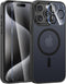 FNTCASE iPhone 15 Pro Max Case: Slim Shockproof Black Cover with Strong Magnetic, Screen & Camera Protectors,