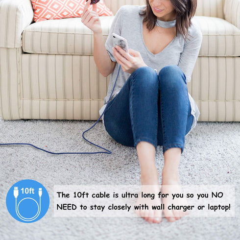 Costyle 10ft USB C Cable 5 Pack - Braided Fast Charging Type C to A for Samsung Galaxy S20, S10e, Note 10 & More.