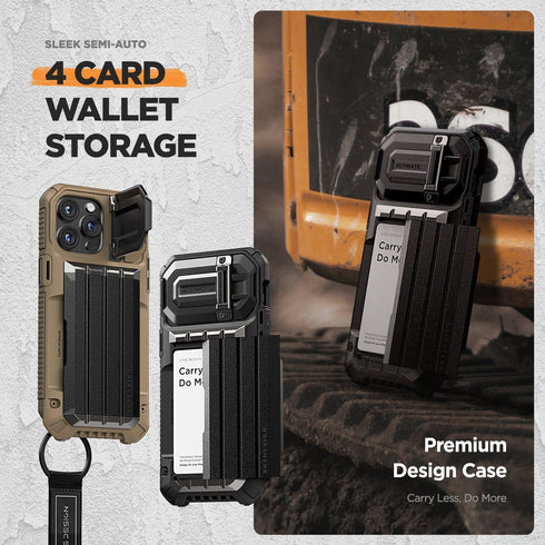 VRS DESIGN Damda Glide Ultimate Case for iPhone 15 Pro Max (2023) - Premium Wallet Case with Multi-Functional Strap