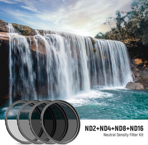Neewer 82mm ND Lens Filter Kit: ND2 ND4 ND8 ND16, Lens Cleaning Pen, Filter Pouch, Neutral Density Filter and Accessory