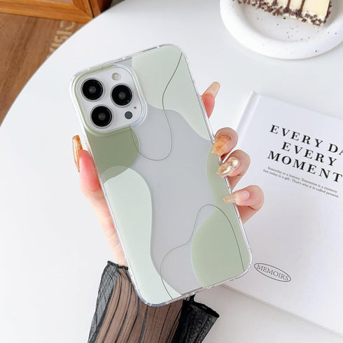 DEFBSC Cute Slim TPU Cover Designed for iPhone 13 Pro Max Case, Soft Shaped Art Design with Built-in Bumper (Green)
