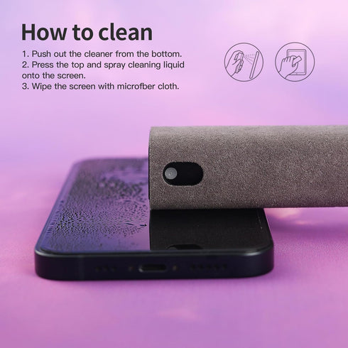 Screen Cleaner Kit | 3 Pcs Two in One Spray and Wipe for Phone/Laptop/Tablet/TV Screens